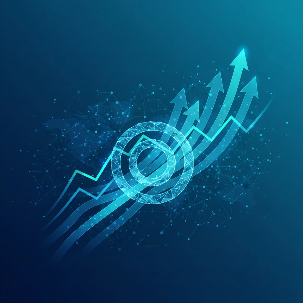 Xaicotum concept illustration showing digital innovation and transformation with abstract network connections