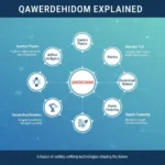 Abstract visualization of qawerdehidom philosophy showing transformation from rigid to flexible thinking patterns with geometric shapes