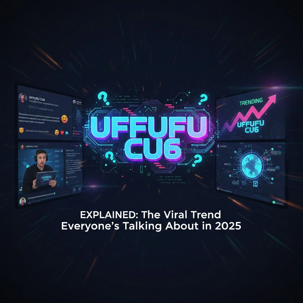 Abstract digital visualization representing Uffufucu6 viral trend with glowing network connections and data streams