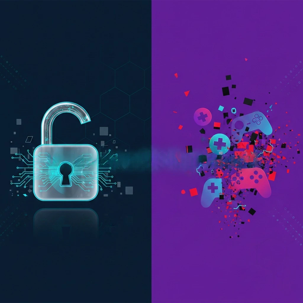 UnbannedG guide showing digital unlocking concept with gaming elements and security themes for access restoration