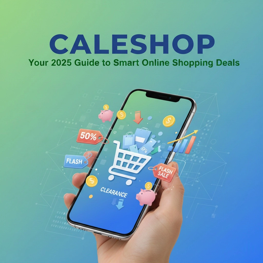 Calesshop online shopping platform guide with digital product icons and modern gradient design for 2025