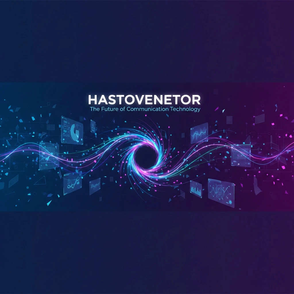Hastovenetor communication technology concept with digital network connections and futuristic interface elements