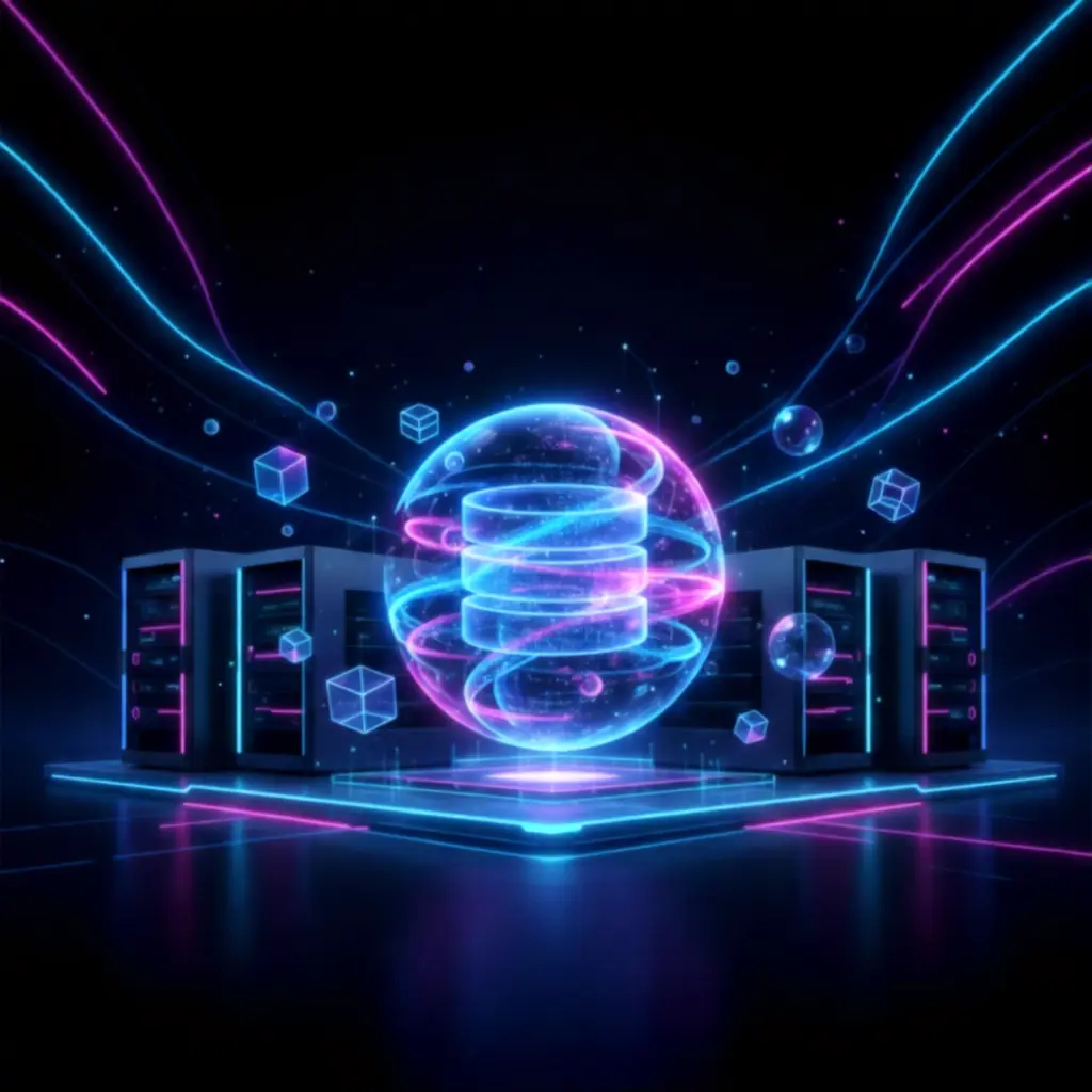 Sruffer DB modern database management system with data streams and cloud architecture visualization