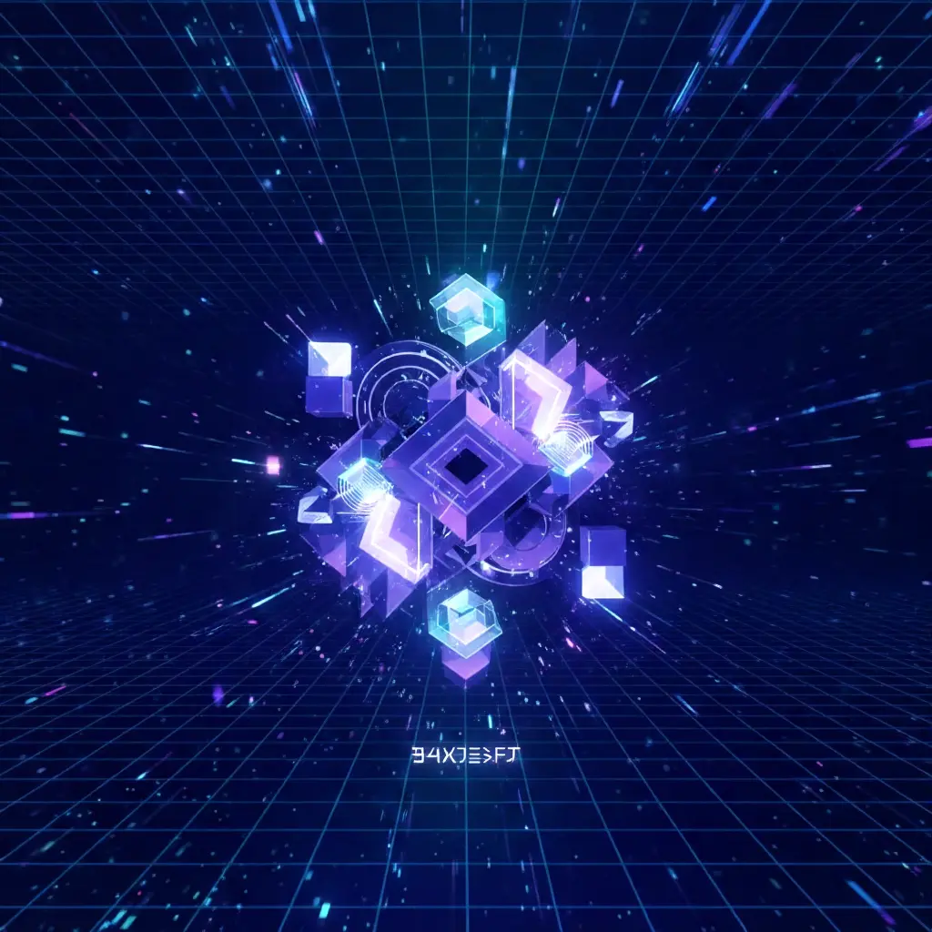 Abstract digital innovation concept showing Rgarrpto technology framework with connected network streams and modern design elements