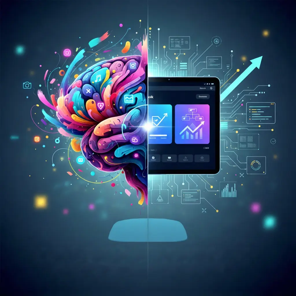 Oncepik creative workflow platform visual concept with digital collaboration elements and modern design