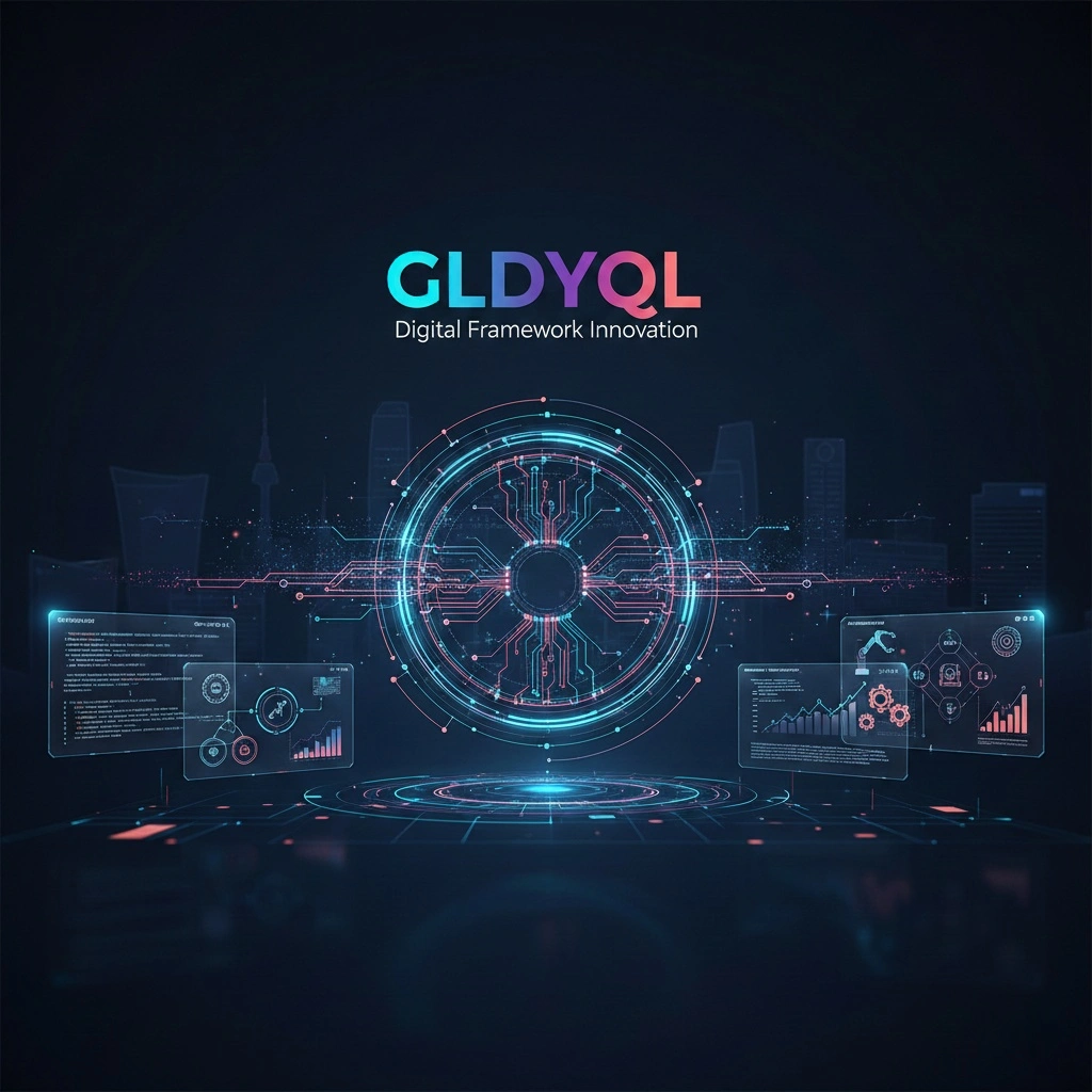 gldyql digital framework showing workflow automation and data processing for South Korean businesses with modern tech interface