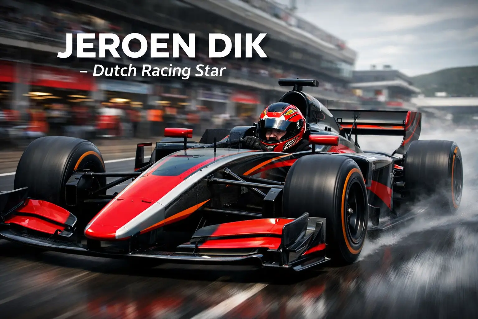 Jeroen Dik racing driver competing in professional motorsport championship wearing helmet in race car