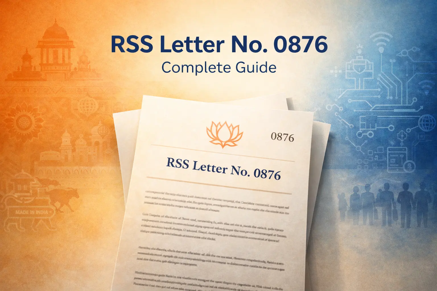 RSS Letter No. 0876 comprehensive guide covering Indian governance reforms, cultural heritage, and policy impact analysis