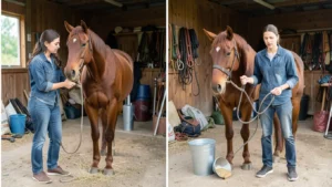  Inexperienced equestrian making common bk horse handling mistakes showing importance of proper training and guidance