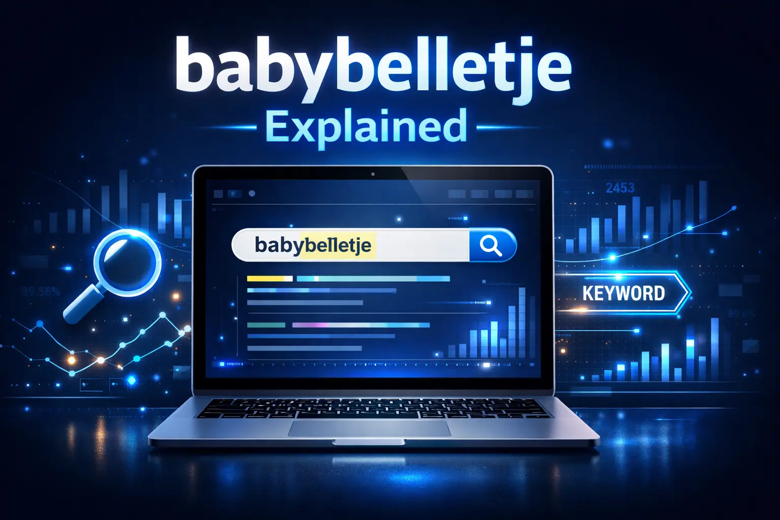 babybelletje concept shown with modern digital search and keyword analysis visuals representing niche SEO term usage
